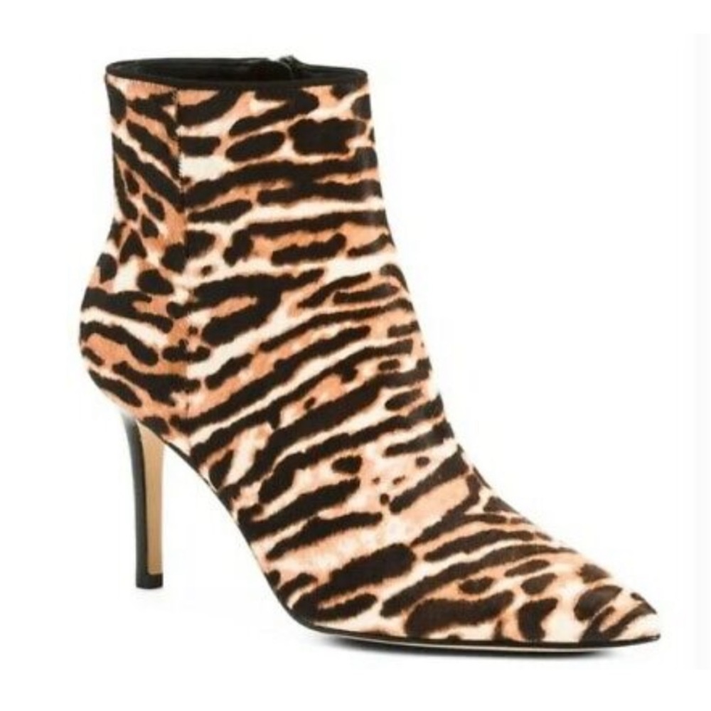 Nine West Zebra Print Pointed Toe Ankle Booties Heels Size 6 NIB